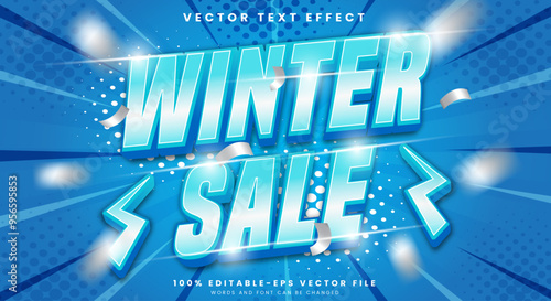 Winter Sale editable text effect Template