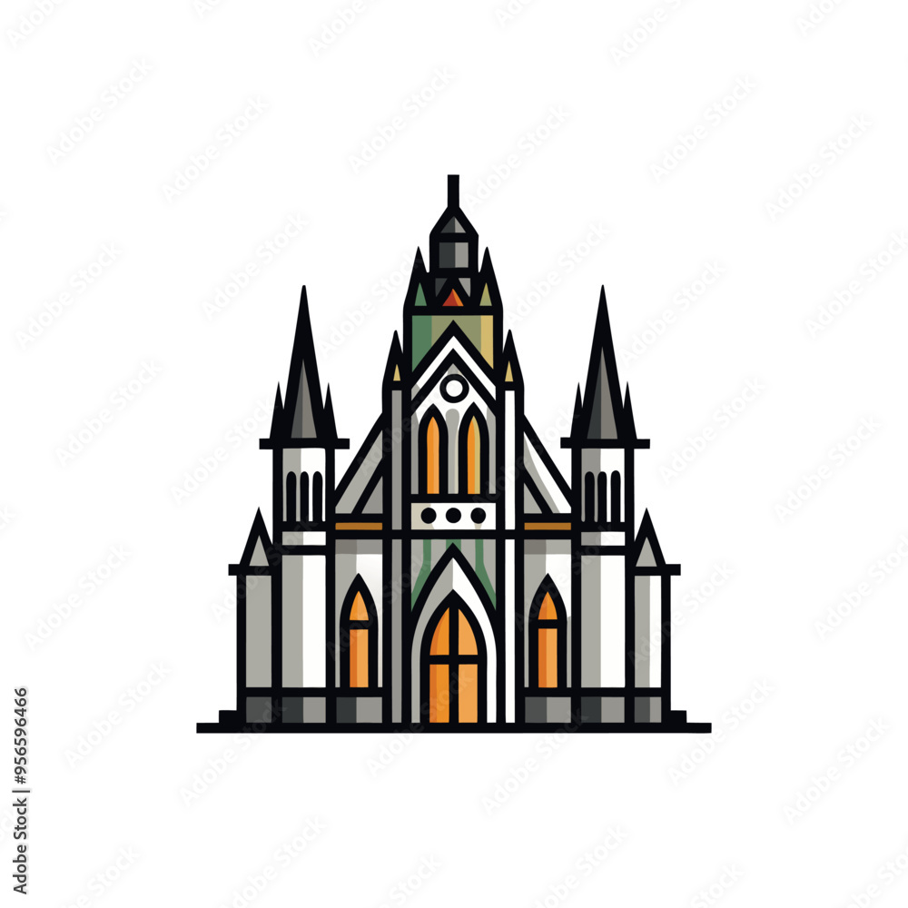 gothic architecture house black and colorful illustration gothic architecture house black and colorful illustration