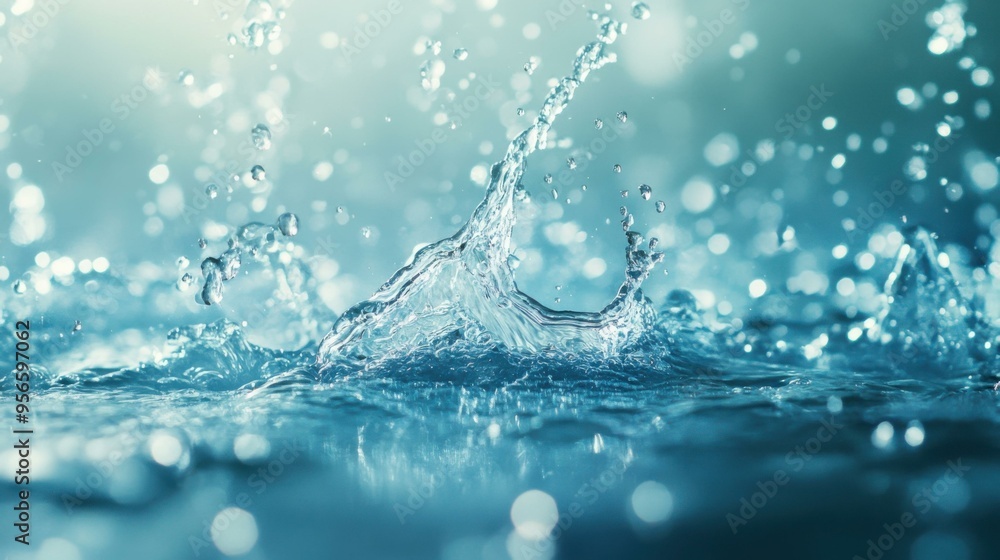 Water Splash Close Up: Abstract Blue Water Texture Water Splash Close Up: Abstract Blue Water Texture