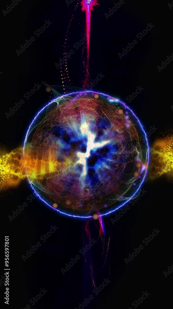 energy sector.Futuristic magical plasma circle glows in space.
energy sector.Futuristic magical plasma circle glows in space.