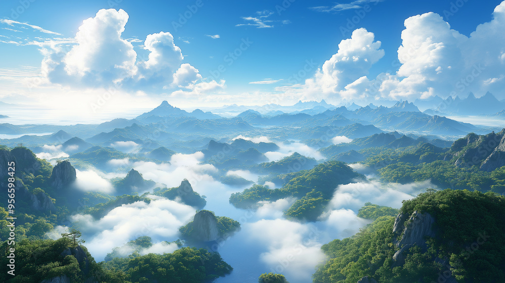 Fototapeta premium Chinese style fantasy scenes