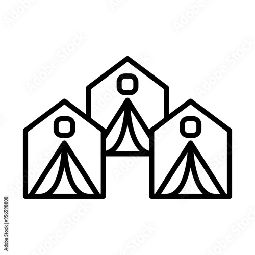 Refugee Camp line icon