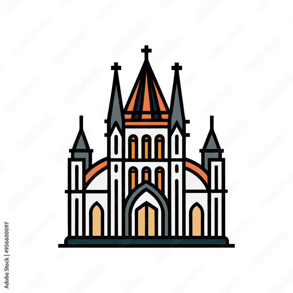 gothic architecture house black and colorful illustration gothic architecture house black and colorful illustration