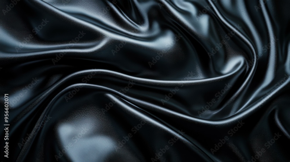 Black Silk Fabric Texture - Abstract Background Black Silk Fabric Texture - Abstract Background