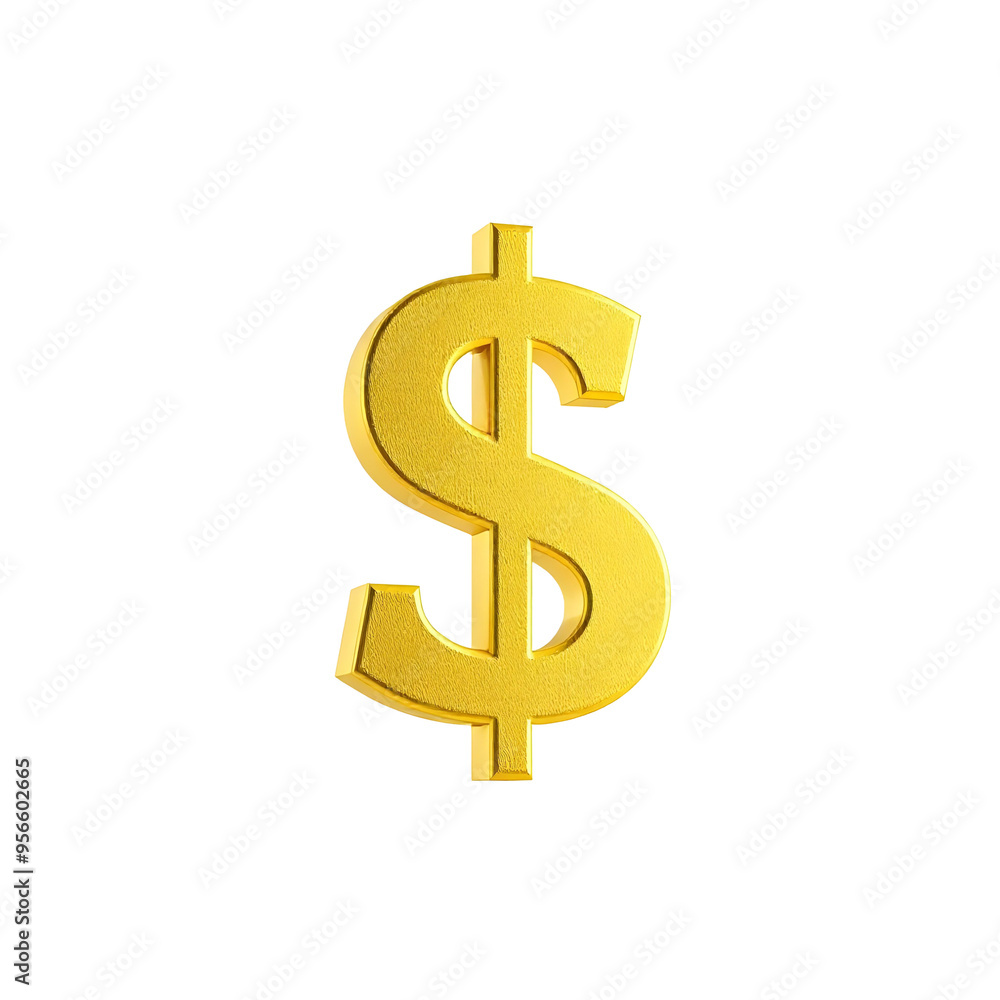 Golden dollar sign isolated on transparent background. 3d render. Golden dollar sign isolated on transparent background. 3d render.