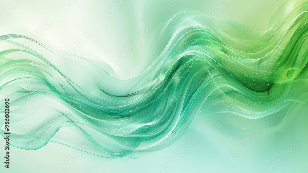 A green wave with a lot of sparkles A green wave with a lot of sparkles