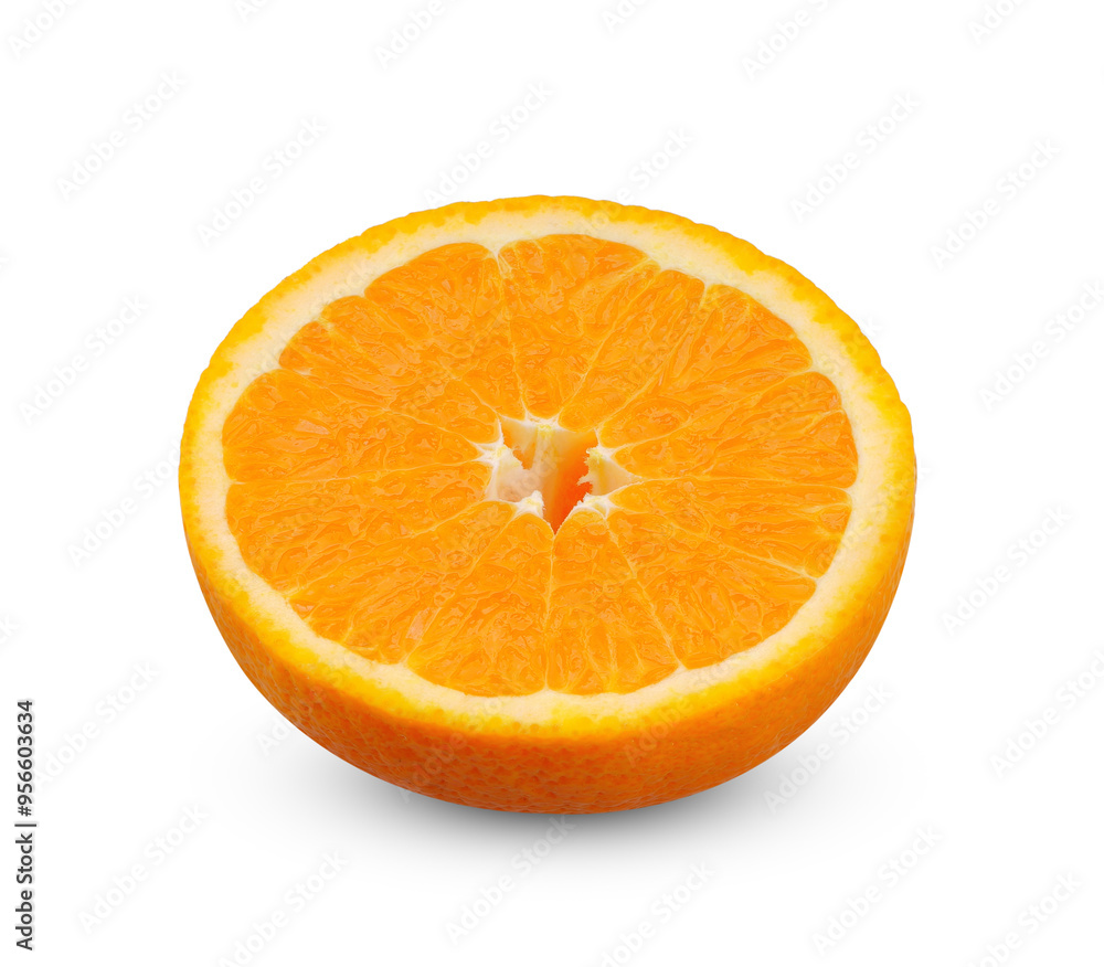 Half Orange fruit isolated on white background. Half Orange fruit isolated on white background.