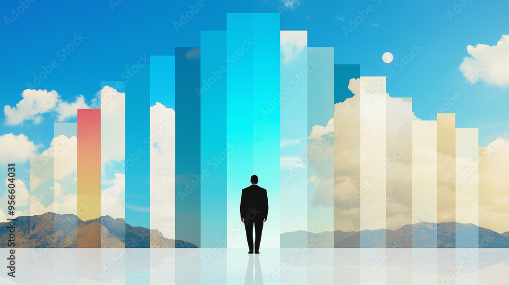 Digital Collage In Surrealism Style With Headless Man Digital Collage In Surrealism Style With Headless Man