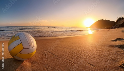 Pelota de voley en la playa.
