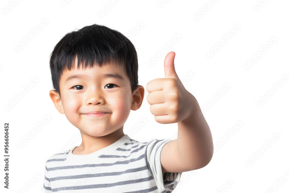Cheerful Asian Child Giving Thumbs Up on Transparent Background - Positive Emotion and Confidence Cheerful Asian Child Giving Thumbs Up on Transparent Background - Positive Emotion and Confidence