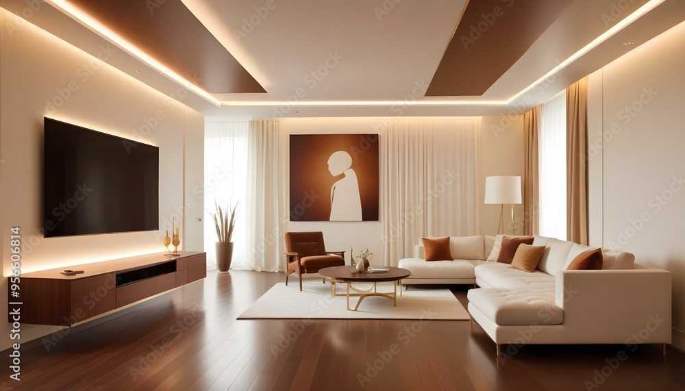 Photo interior modern design room 3d illustration Photo interior modern design room 3d illustration