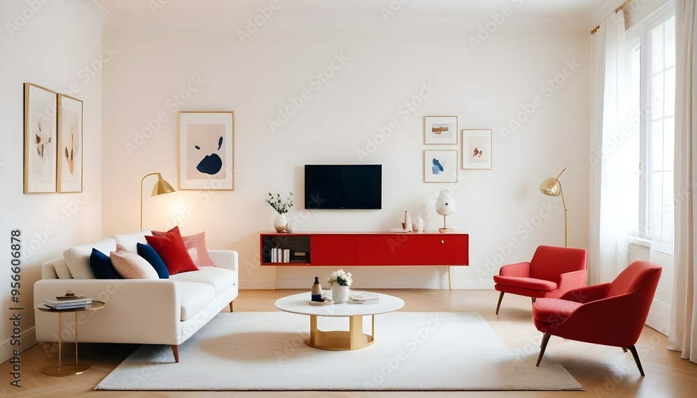 Fototapeta premium Photo interior modern design room 3d illustration