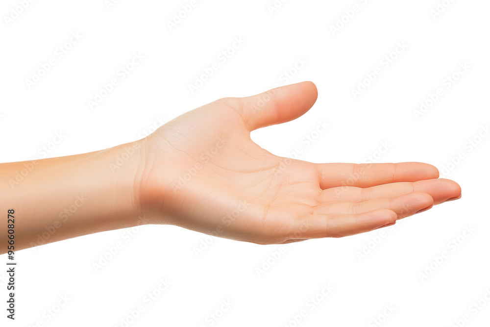 Open Hand Gesture on Peach Background for Communication and Support Concepts Open Hand Gesture on Peach Background for Communication and Support Concepts