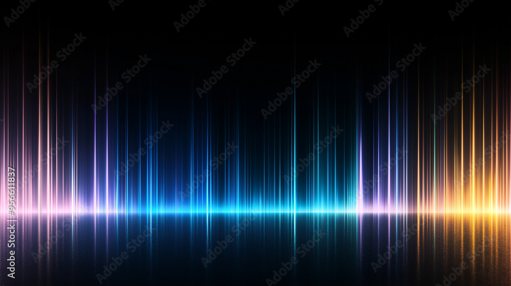 Futuristic Sci-Fi Abstract Blue And Purple Neon Light Shapes On Black Background With Empty Space For Text Futuristic Sci-Fi Abstract Blue And Purple Neon Light Shapes On Black Background With Empty Space For Text