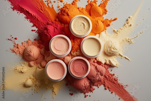 Radiant Vanilla Powder Colors: A Fanciful Journey of Flare and Eruption photo