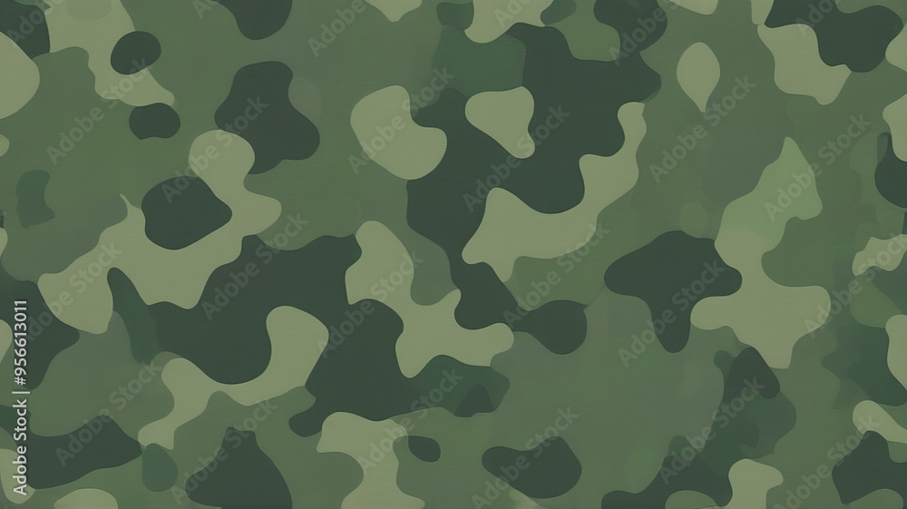 Fototapeta premium Seamless army green military camouflage texture, repeating pattern.