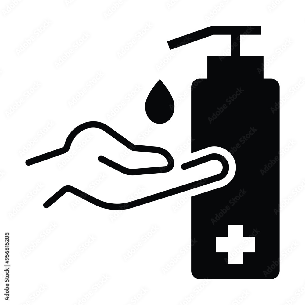 Washing hand with sanitizer icon vector on white background Washing hand with sanitizer icon vector on white background