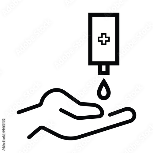 Alcohol for hands disinfection icon
