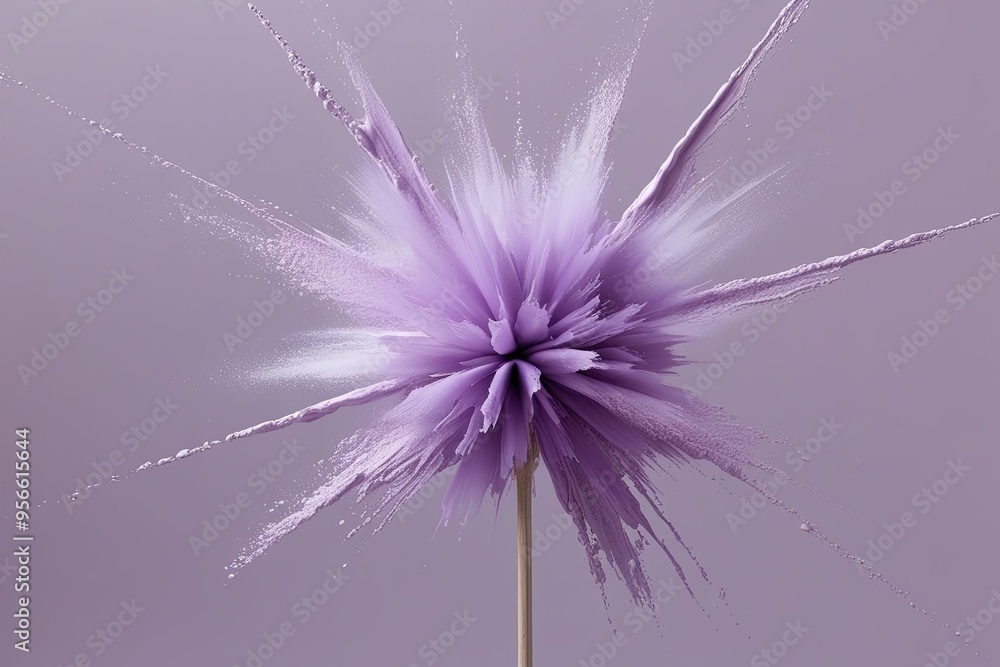 Obraz premium Soft Lavender Paint Flash Burst with Powdery Tones Against a Pale Background