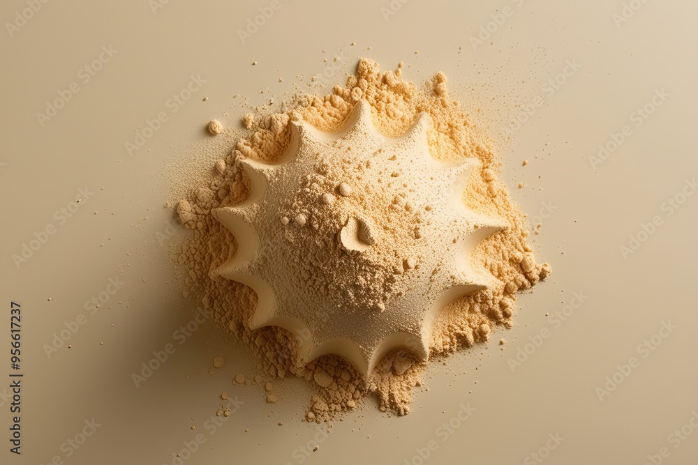 Obraz premium Captivating Beige Burst of Paint Powder Isolated on Soft Ground