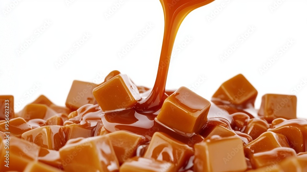 An image of salty caramel candy topped with salt crystals and caramel sauce: Stock photo An image of salty caramel candy topped with salt crystals and caramel sauce: Stock photo
