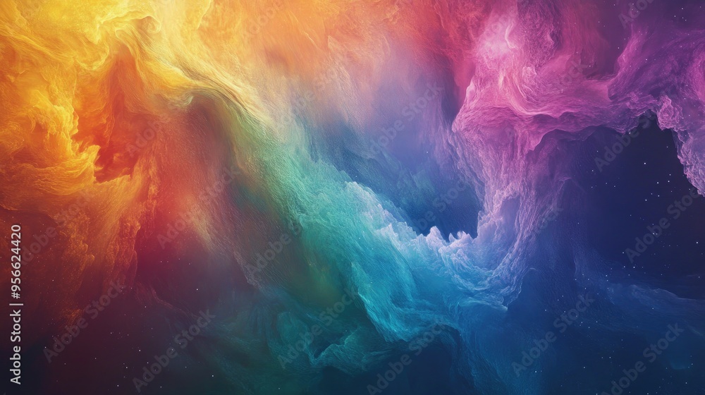Abstract Cosmic Nebula with Vibrant Colors and Glittering Stars Abstract Cosmic Nebula with Vibrant Colors and Glittering Stars