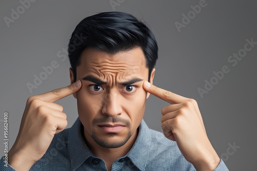 Worried Emoticon Face with Furrowed Brow Expression