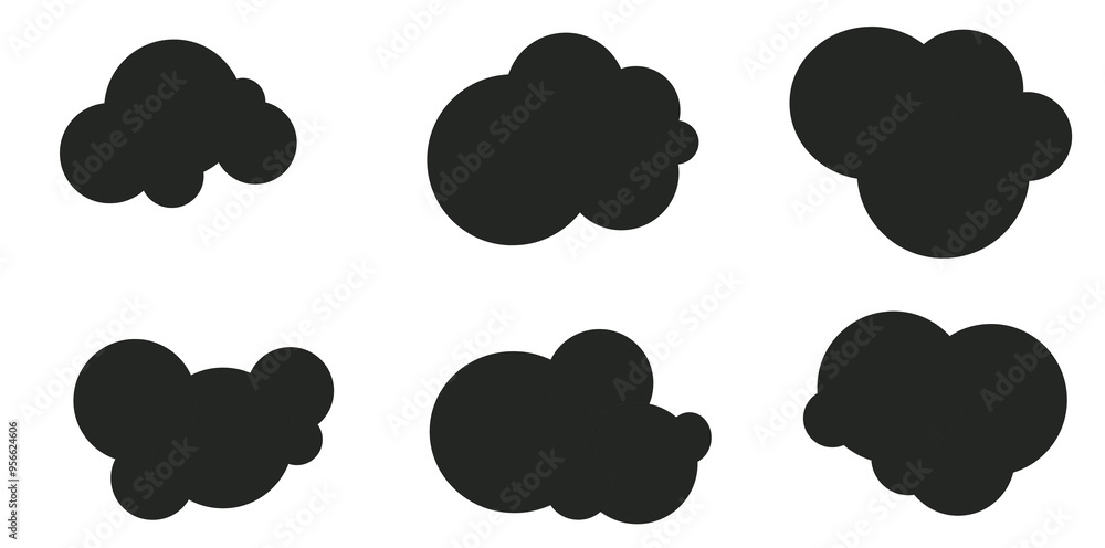Simple Cloud Shape Variation illustration Simple Cloud Shape Variation illustration