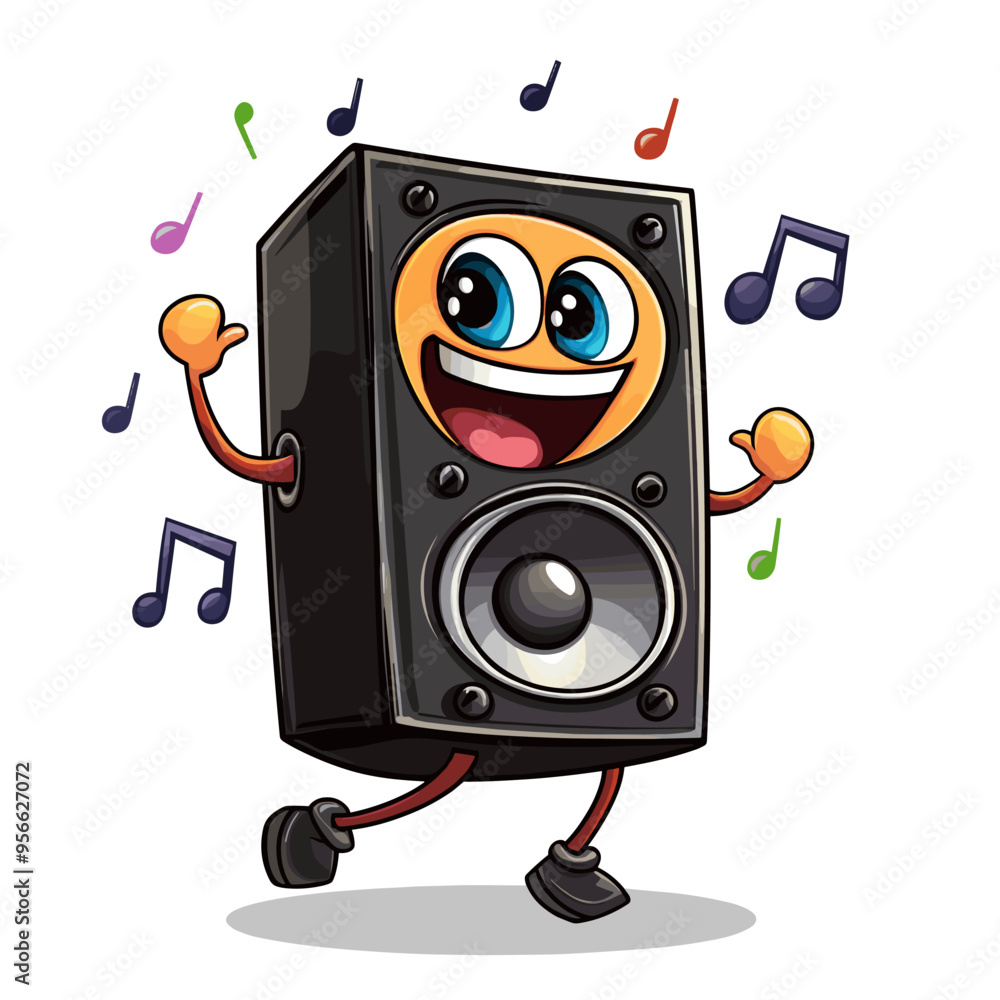 vector character music speaker on white background .Generative AI vector character music speaker on white background .Generative AI