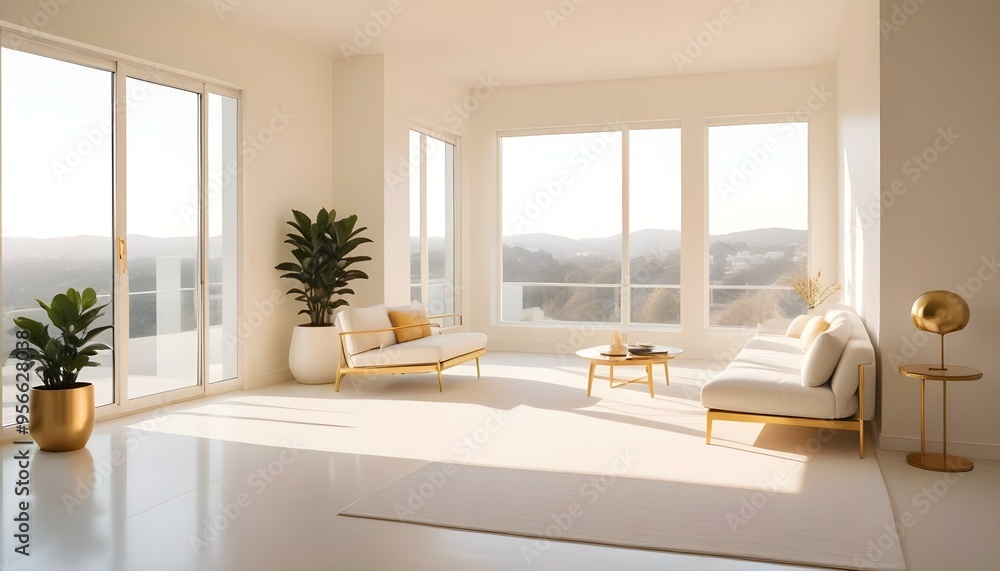 Photo interior modern design room 3d illustration Photo interior modern design room 3d illustration