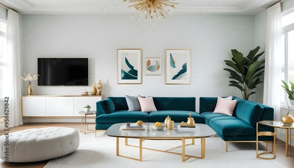 Photo interior modern design room 3d illustration