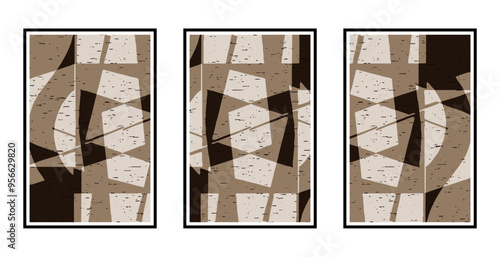 Set of 3 Abstract pattern. Illustration for printing on wall decorations. For use in graphics.