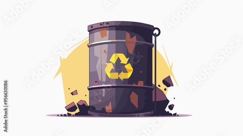 Dangerous Substance Concept Black Metal Barrel photo