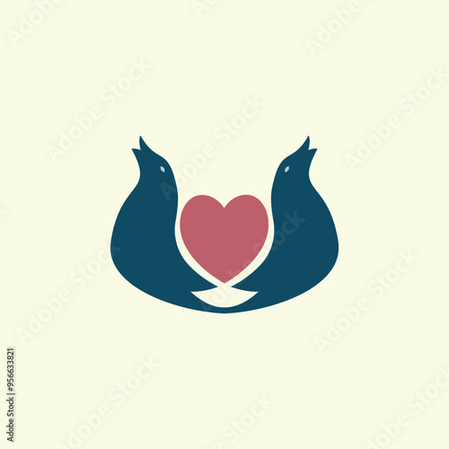 Love Bird Couple Design Shape