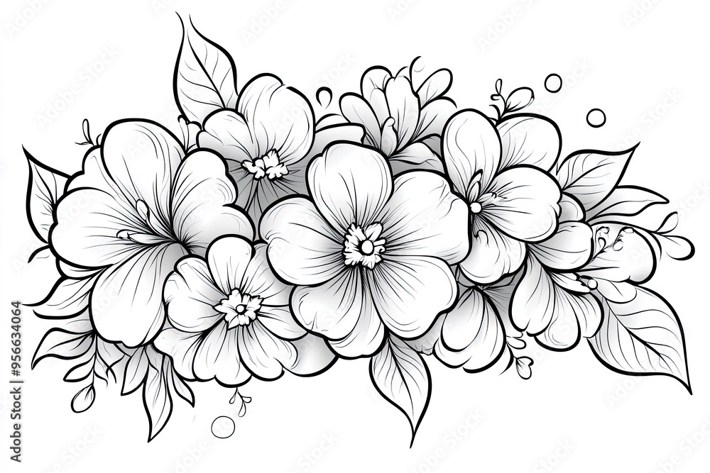 Elegant Floral Line Art Design Elegant Floral Line Art Design