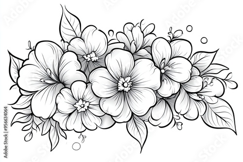 Elegant Floral Line Art Design