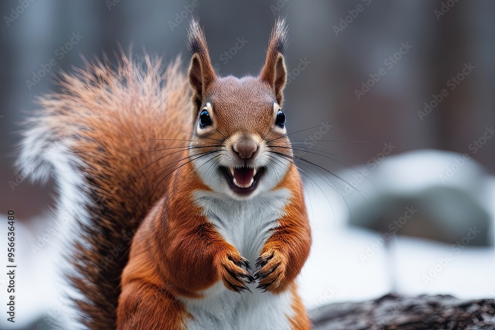Cheerful Squirrel Emoticon Sticker with Playful Happy Face Cheerful Squirrel Emoticon Sticker with Playful Happy Face