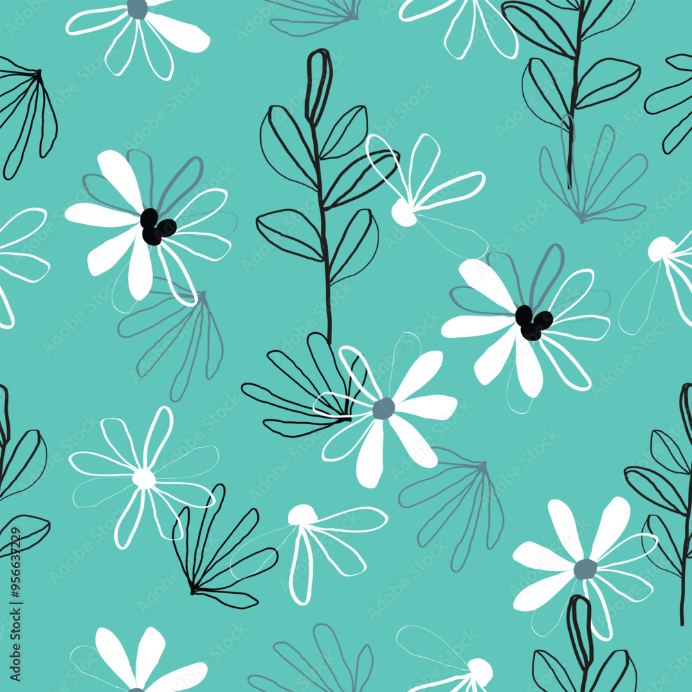 Fototapeta premium Abstract floral surface pattern seamless background