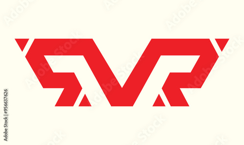 Red RVR Letter Logo Design photo