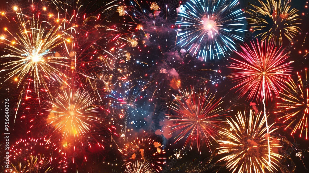 Fireworks Display in the Night Sky Fireworks Display in the Night Sky