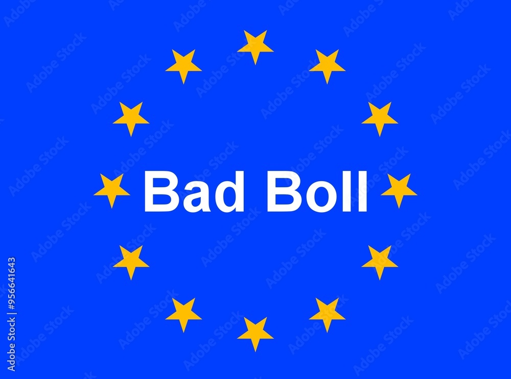 Illustration einer Europaflagge mit der Aufschrift Illustration einer Europaflagge mit der Aufschrift
