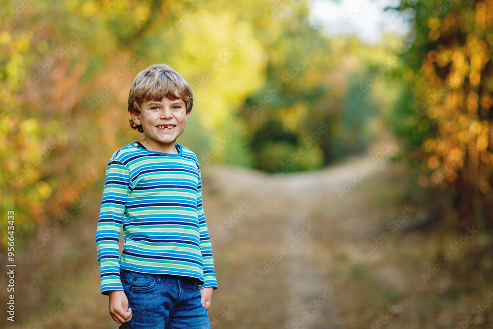 Portrait of little cool kid boy in forest. Happy healthy child having fun on warm sunny day early autumn. Family, nature, love and active leisure. Portrait of little cool kid boy in forest. Happy healthy child having fun on warm sunny day early autumn. Family, nature, love and active leisure.