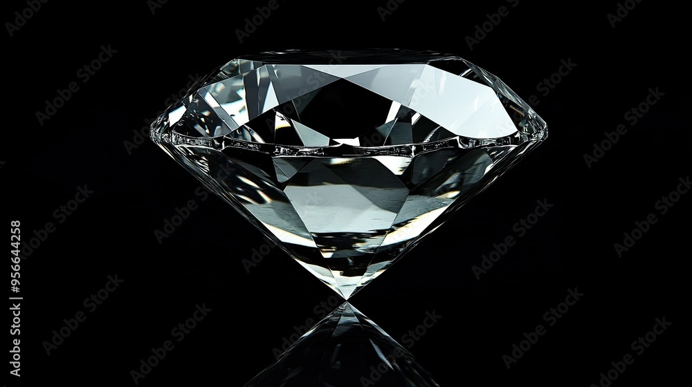 A single diamond suspended in mid-air, with its sharp edges and clarity on full display. A single diamond suspended in mid-air, with its sharp edges and clarity on full display.