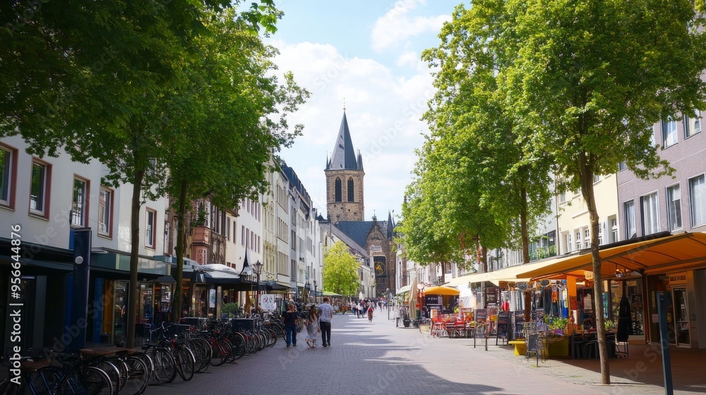 Fototapeta premium Charming European Street Scene