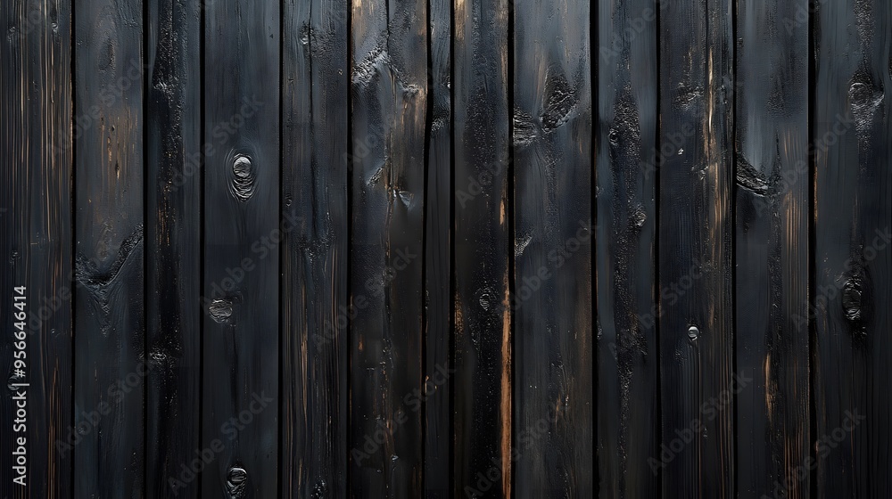 Black wooden planks, vertical wood panels, rustic texture, dark timber background, weathered wood grain, ebony wood siding, monochromatic design, shadowy wood pattern. Black wooden planks, vertical wood panels, rustic texture, dark timber background, weathered wood grain, ebony wood siding, monochromatic design, shadowy wood pattern.