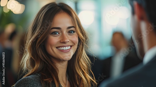 A Woman with a Warm Smile Looking Directly at the Viewer photo