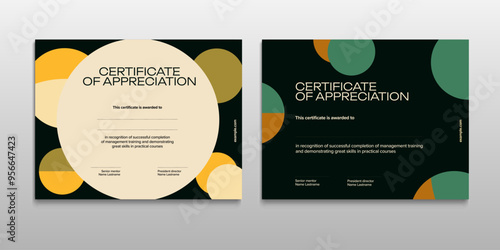Certificate of appreciation template design. Elegant business diploma layout for training graduation or course completion. Vector background illustration.