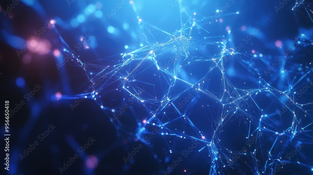 Abstract Blue and Pink Glowing Network Pattern Background. Abstract Blue and Pink Glowing Network Pattern Background.