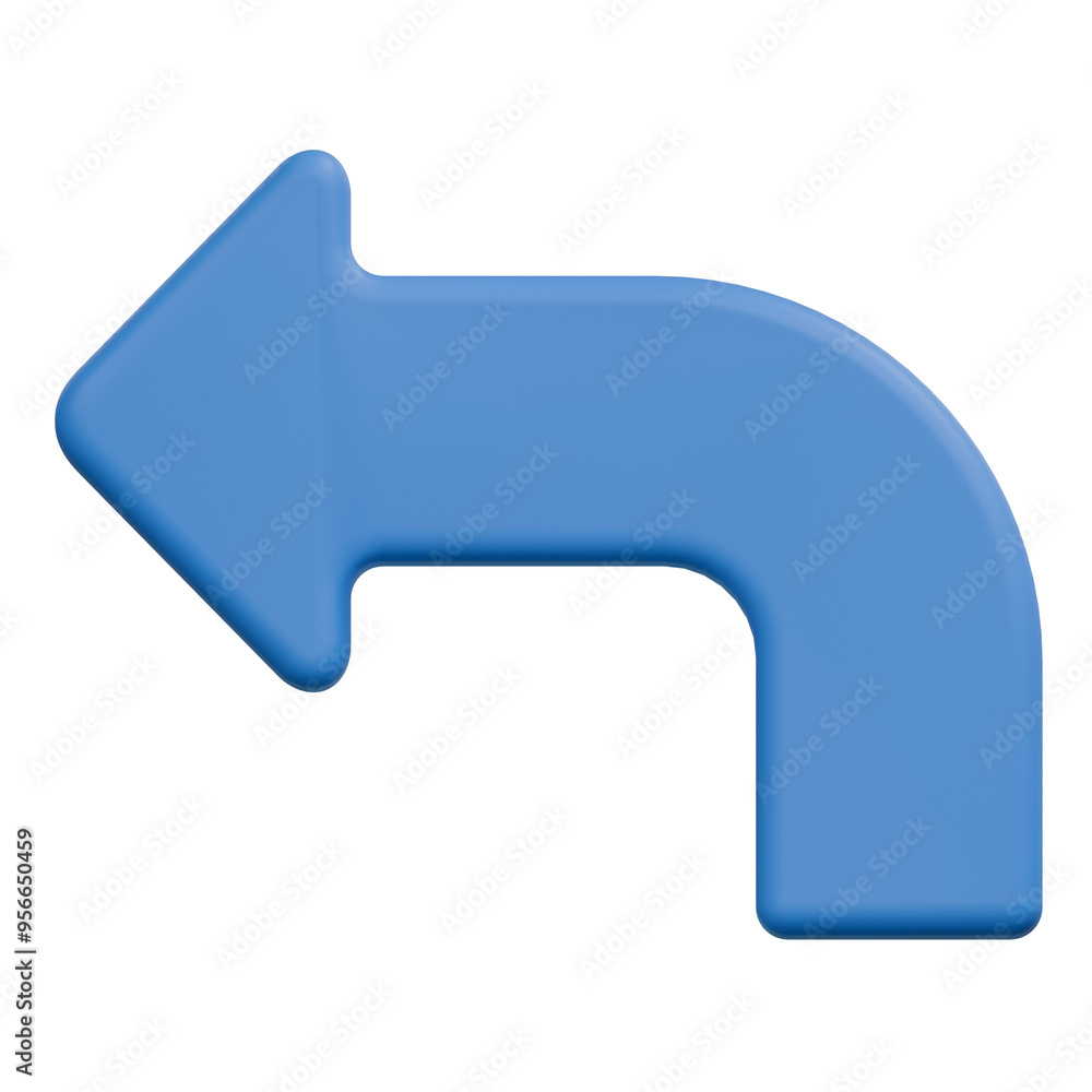 undo turn left blue arrow 3d render illustration undo turn left blue arrow 3d render illustration