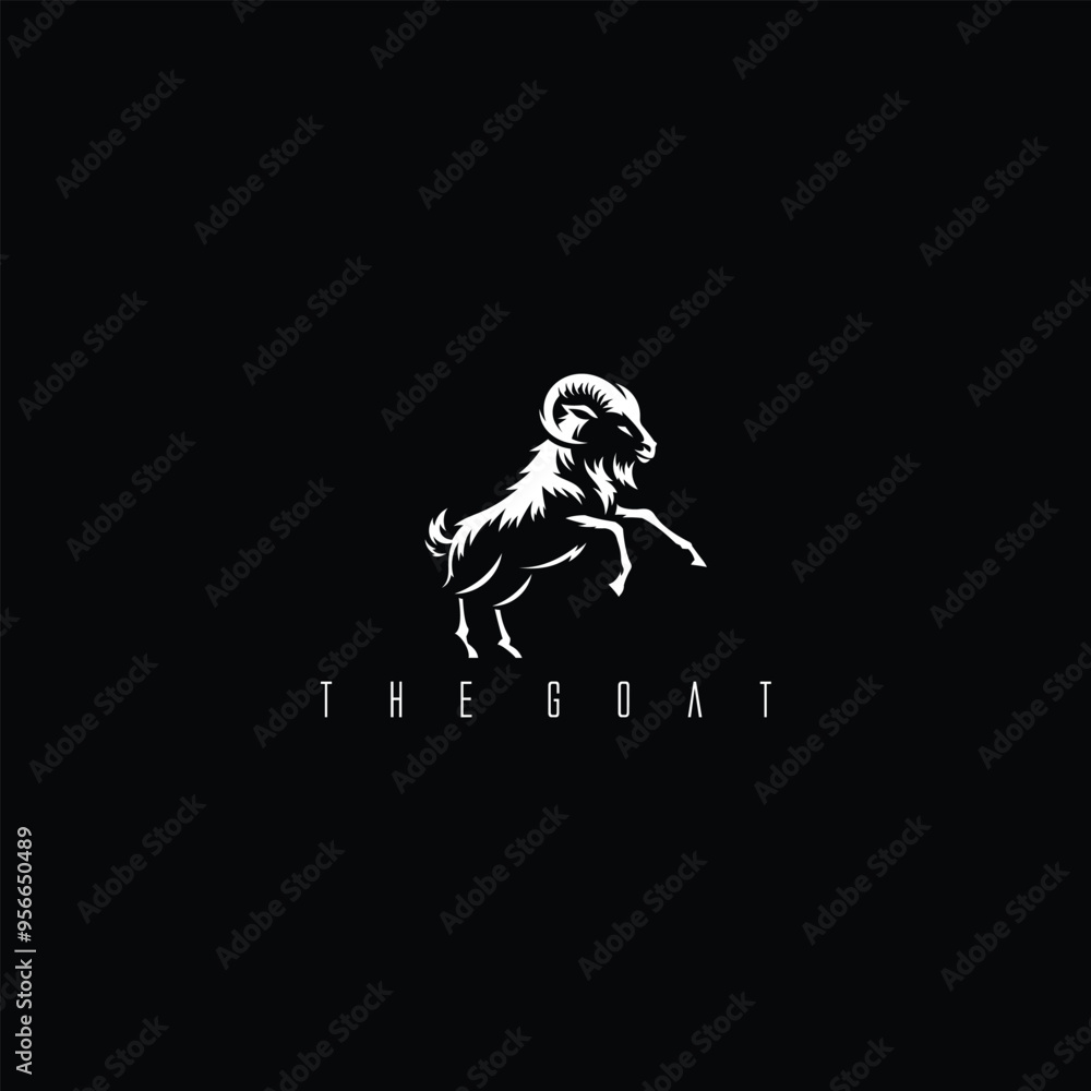 angry goat logo vector illustration ink drawing style black background angry goat logo vector illustration ink drawing style black background